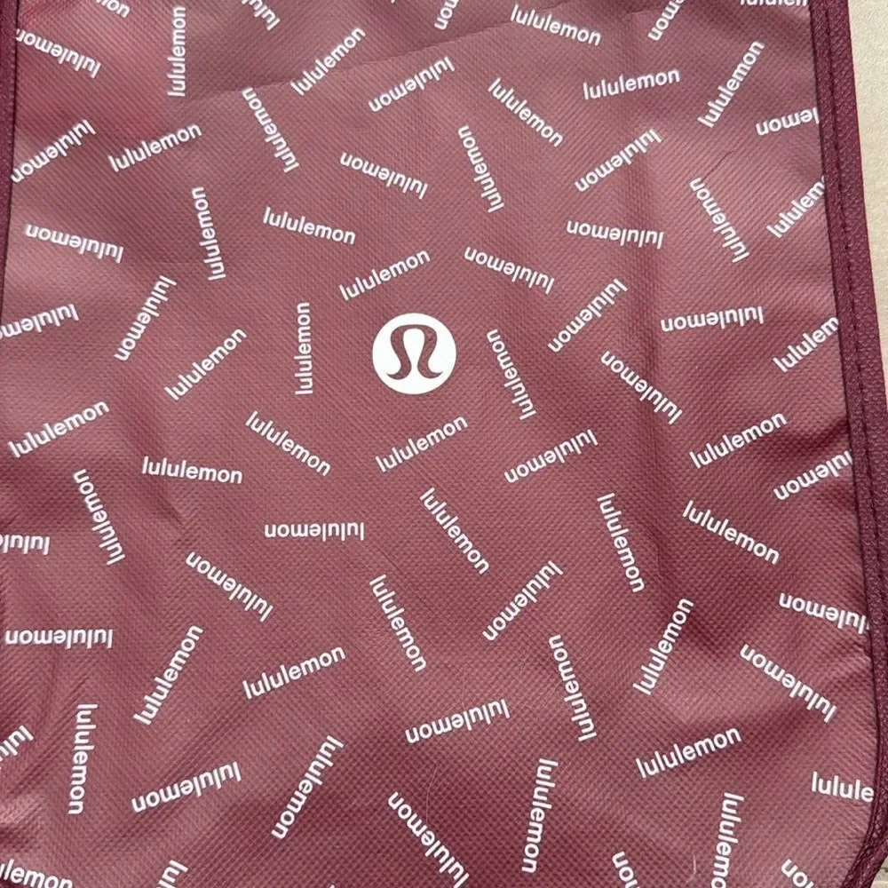 NEW Lululemon 2023 Holiday Edition Small Burgandy Logo Reusable Tote Bag - Picture 5 of 7